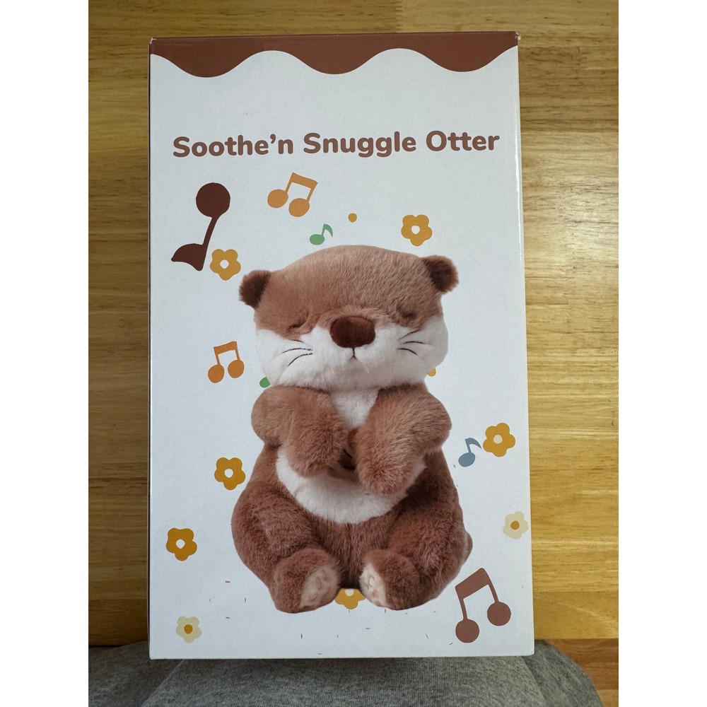Soothe 'n Snuggle Otter Plush Baby Sound Machine Breathing Motion Brown NEW